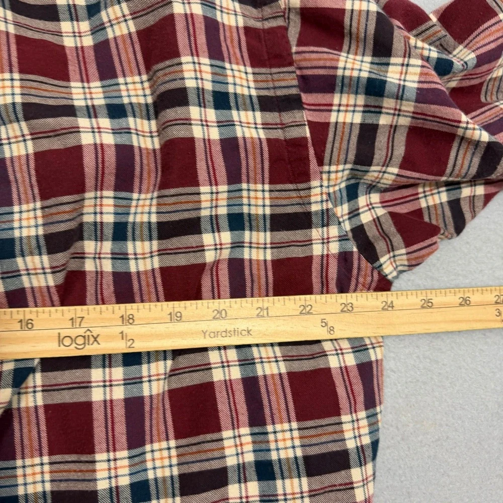 Vintage Polo Ralph Lauren Button Down Shirt Large Maroon Blaire Plaid Preppy